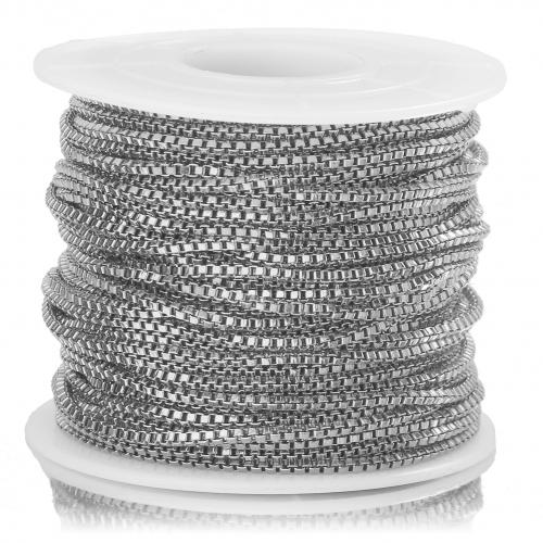 Rustfrit stål smykker kæde, 304 rustfrit stål, mode smykker & du kan DIY, flere farver til valg, nikkel, bly & cadmium fri, 1.50mm, Solgt af m