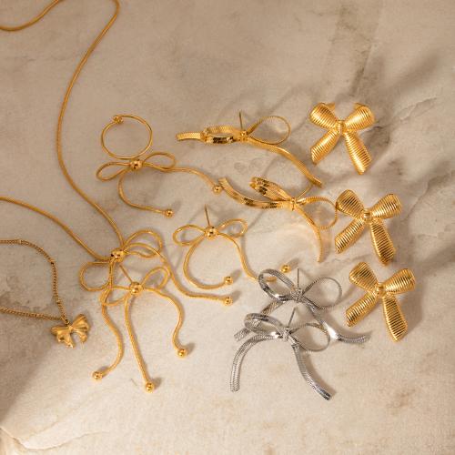 Conjuntos de jóias de aço inoxidável, Aço inoxidável 304, Laço, joias de moda & Vario tipos a sua escolha & para mulher, dourado, vendido por PC