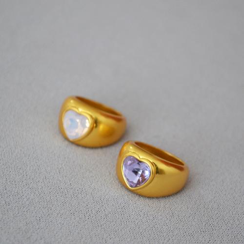 Messing ringen, plated, mode sieraden & voor vrouw, gouden, nikkel, lood en cadmium vrij, Maat:7, Verkocht door PC