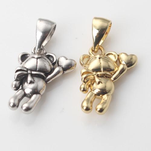 Brass Jewelry Pendants Bear plated DIY nickel lead & cadmium free Sold By PC