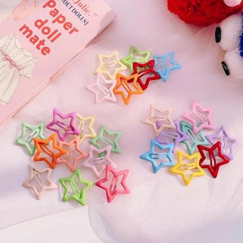 Hair Snap Clips Zinc Alloy Star Girl & epoxy gel nickel lead & cadmium free 50mm Sold By Lot