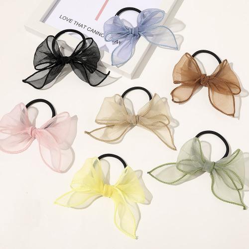 Ponytail Holder Gauze with Rubber Band & Iron Bowknot handmade fashion jewelry & for woman Sold By PC