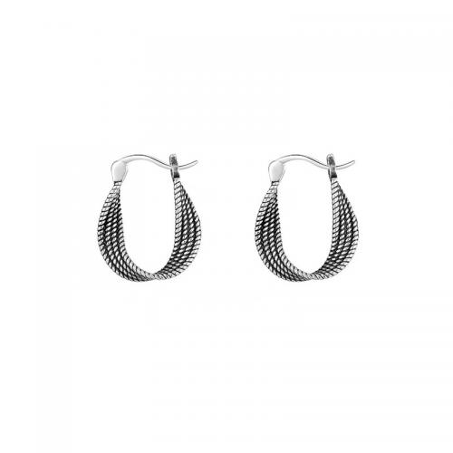 925 Sterling Silver Hoop Earrings plated for woman original color Sold By Pair