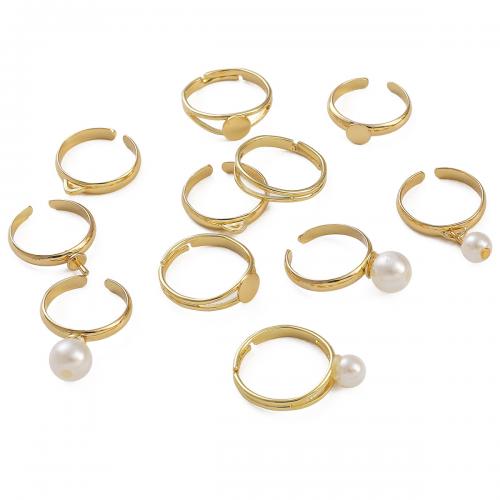 Brass Ring Mountings plated DIY & for woman golden Sold By PC