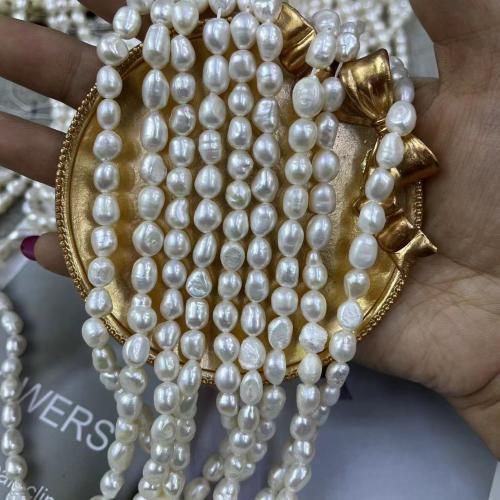 Keishi Kultūringas gėlavandenių perlų karoliukai, Gėlo vandens perlų, Pasidaryk pats & skirtingo dydžio pasirinkimo, baltas, Parduota už Apytiksliai 38 cm Strand