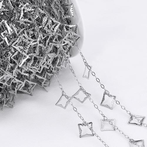 Rozsdamentes acélból készült ékszerek Chain, 304 rozsdamentes acél, Négyzet, divat ékszerek & DIY & üreges, több színt a választás, Által értékesített m
