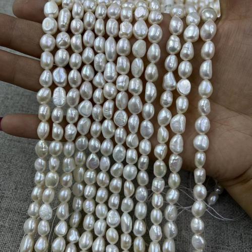 Baroko Kultūringas gėlavandenių perlų karoliukai, Gėlo vandens perlų, Barokas, Pasidaryk pats & skirtingo dydžio pasirinkimo, baltas, Parduota už Apytiksliai 38 cm Strand
