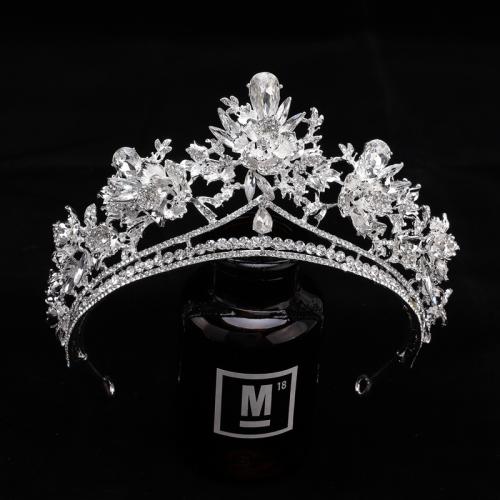 Bridal Tiaras Zinc Alloy with Crystal fashion jewelry & for woman & with rhinestone silver color nickel lead & cadmium free diameter 140mm height 75mm Sold By PC