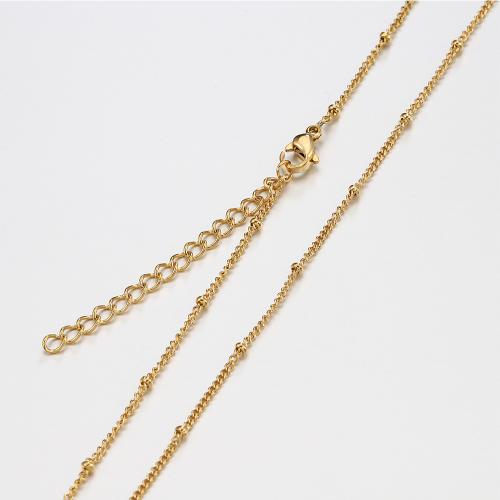 Stainless Steel Chain Necklace 304 Stainless Steel with 5cm extender chain Vacuum Ion Plating DIY Length Approx 45 cm Sold By PC