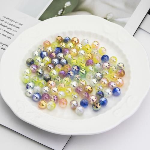Harpiks smykker Perler, Resin, Runde, du kan DIY, flere farver til valg, 8mm, Hole:Ca. 2mm, 50pc'er/Bag, Solgt af Bag