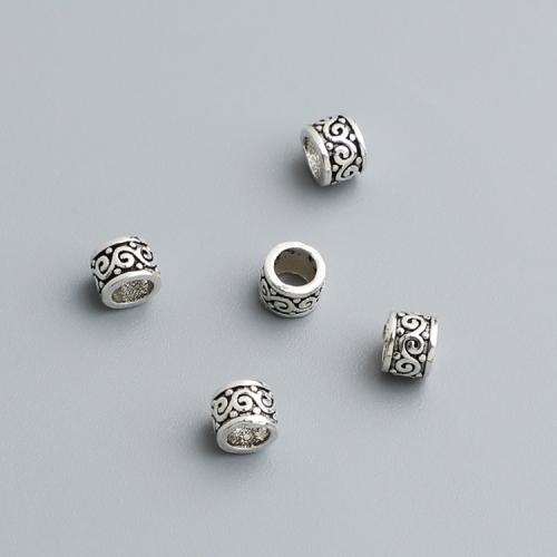 الخرز مجوهرات, 925 فضة, خمر & ديي, 4.50x3.30mm, حفرة:تقريبا 2.2mm, تباع بواسطة PC