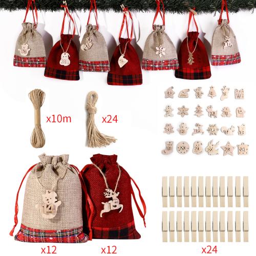 Christmas Gift Bag, Linen, Christmas Design & different styles for choice, 180x130mm, Sold By Set