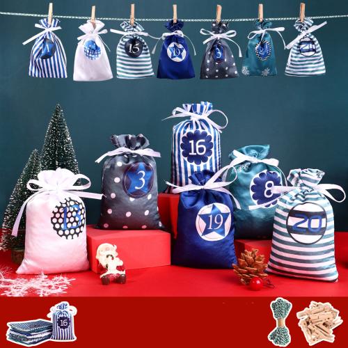 Božićna torba za darove, Saten, Božićni dizajn & različitih stilova za izbor, više boja za izbor, 100x150mm, Prodano By Set