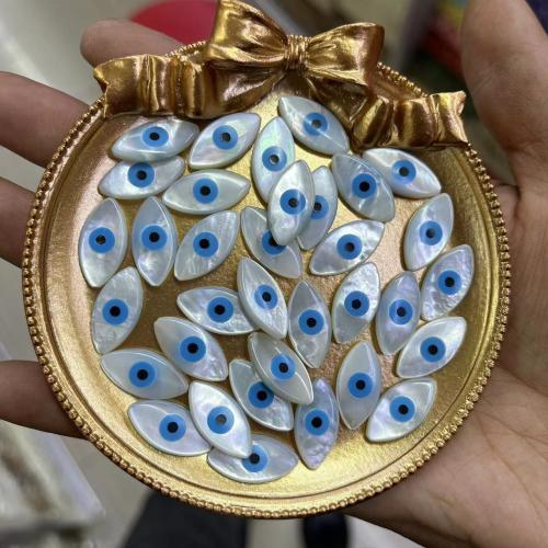 Fashion Evil Eye Jewelry Beads White Lip Shell Baroque DIY & enamel mixed colors Sold By Bag