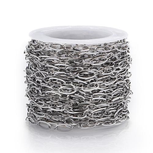 Rozsdamentes acélból készült ékszerek Chain, 304 rozsdamentes acél, DIY, az eredeti szín, 4x9mm, Által értékesített m