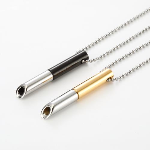 Titanium Steel Ogrlica, Titanium Čelik, modni nakit & bez spolne razlike, više boja za izbor, 50x7mm, Dužina Približno 60 cm, Prodano By PC