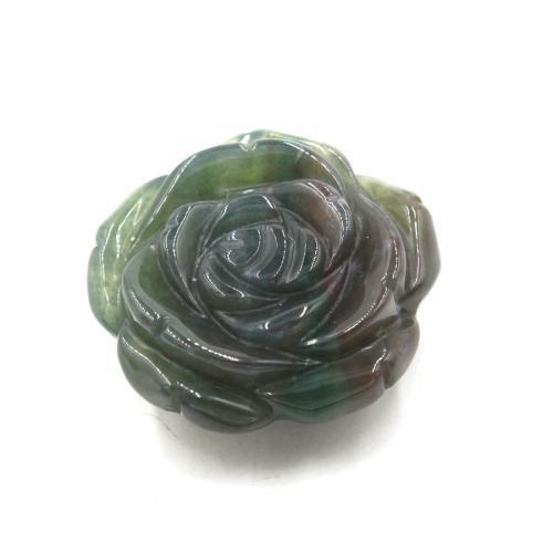 Gemstone Pendants Jewelry Natural Stone Rose Carved DIY Sold By PC
