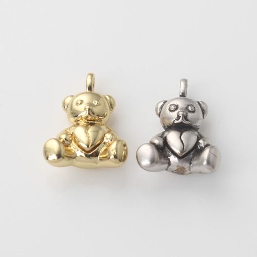 Brass Jewelry Pendants Bear plated DIY nickel lead & cadmium free Sold By PC