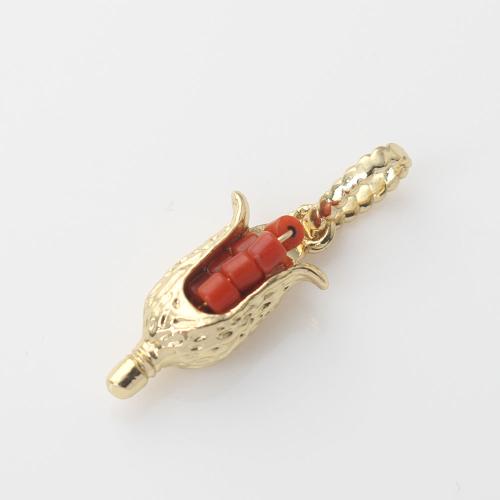 Brass Jewelry Pendants with Resin Corn gold color plated DIY nickel lead & cadmium free Sold By PC