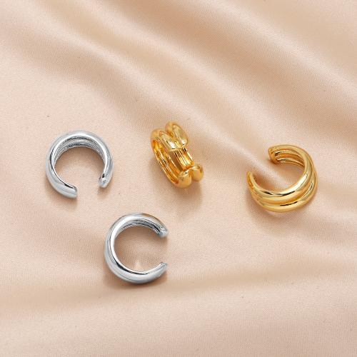 Messing Oorbel clip, plated, mode sieraden, meer kleuren voor de keuze, nikkel, lood en cadmium vrij, 8x16mm, Verkocht door pair