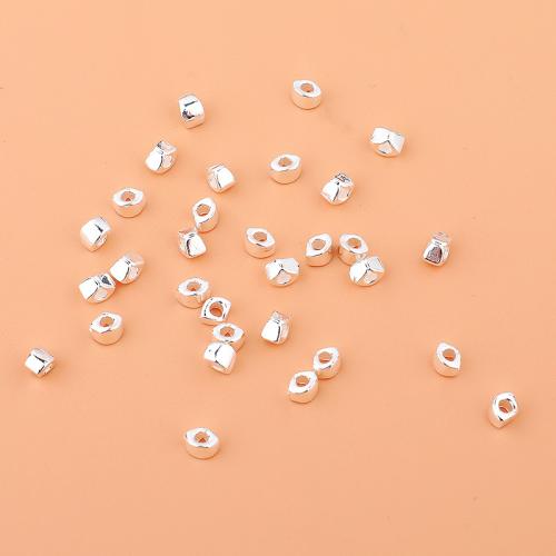 Távtartó gyöngyök ékszerek, 925 Ezüst, galvanizált, DIY, platina színű, Által értékesített PC