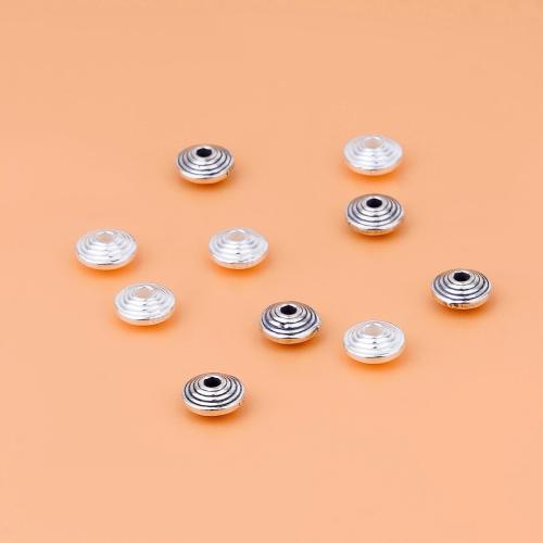 Perlas de espaciador, plata de ley 925, chapado, Bricolaje, más colores para la opción, agujero:aproximado 4.8mm, Vendido por UD
