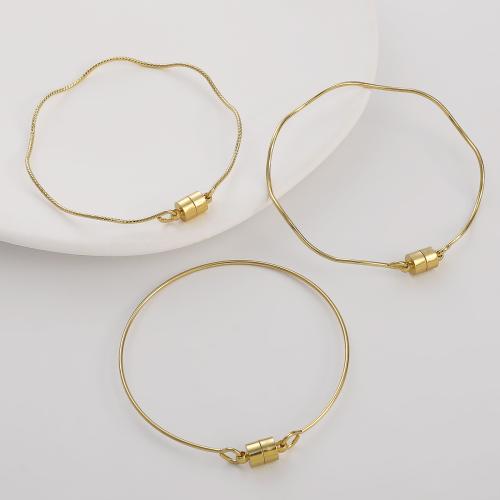 Brass Bracelet Findings plated DIY golden Inner Approx 60mm Sold By PC