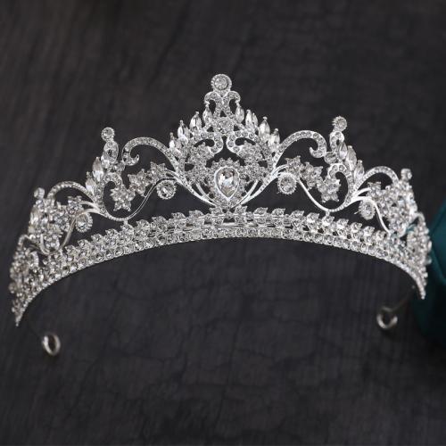Bridal Tiaras Zinc Alloy plated fashion jewelry & for woman & with rhinestone nickel lead & cadmium free diameter 140mm height 70mm arc length 300mm Sold By PC