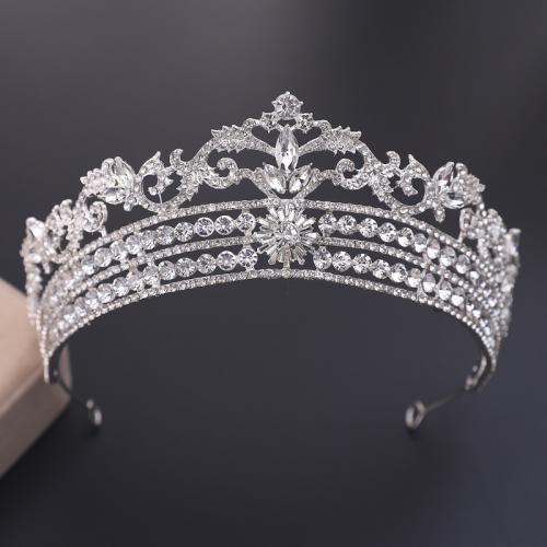 Bridal Tiaras Zinc Alloy plated fashion jewelry & for woman & with rhinestone nickel lead & cadmium free diameter 140mm height 75mm arc length 320mm Sold By PC