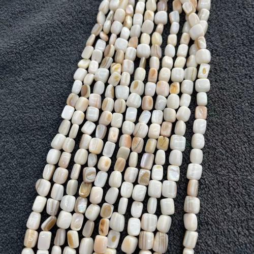 Naturlig Freshwater Shell Perler, du kan DIY, hvid, about:7-8mm, Ca. 45pc'er/Strand, Solgt af Strand