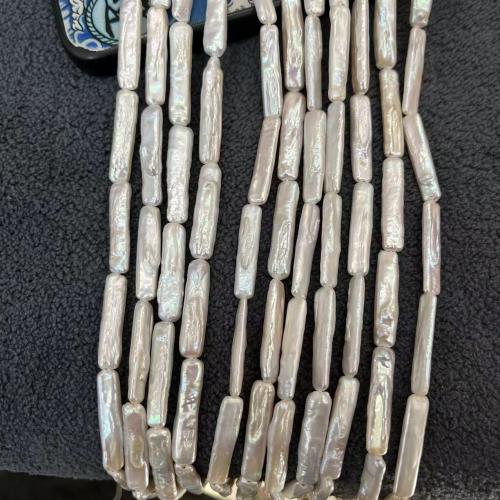 Barokowe koraliki z hodowlanych pereł słodowodnych, Perła naturalna słodkowodna, biżuteria moda & DIY, biały, 5x24mm, 4komputery/torba, sprzedane przez torba