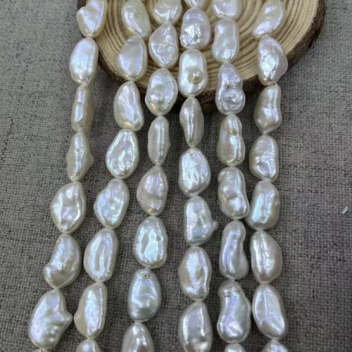 Baroko Kultūringas gėlavandenių perlų karoliukai, Gėlo vandens perlų, Barokas, Bižuterijos & Pasidaryk pats, baltas, 13x19mm, Apytiksliai 23kompiuteriai/Strand, Pardavė Strand