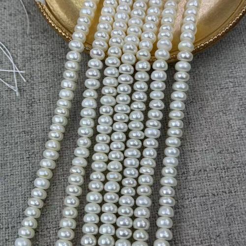 Keishi ferskvandskulturperle Beads, Ferskvandsperle, mode smykker & du kan DIY, hvid, Length about 5-6mm, Ca. 96pc'er/Strand, Solgt af Strand