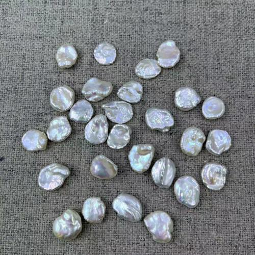 Nėra Hole Kultūringas gėlavandenių perlų karoliukai, Gėlo vandens perlų, Žiedlapių, Bižuterijos & Pasidaryk pats & ne skylė, baltas, Length about 10-13mm, Pardavė Pora