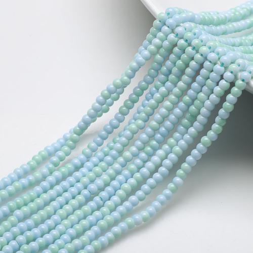 Moda Staklene perle, Staklo, stoving lakova, možete DIY, više boja za izbor, 3x4mm, Rupa:Približno 1.5mm, Približno 130računala/Strand, Prodano By Strand