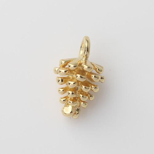 Brass Jewelry Pendants Pinecone gold color plated DIY nickel lead & cadmium free Sold By PC