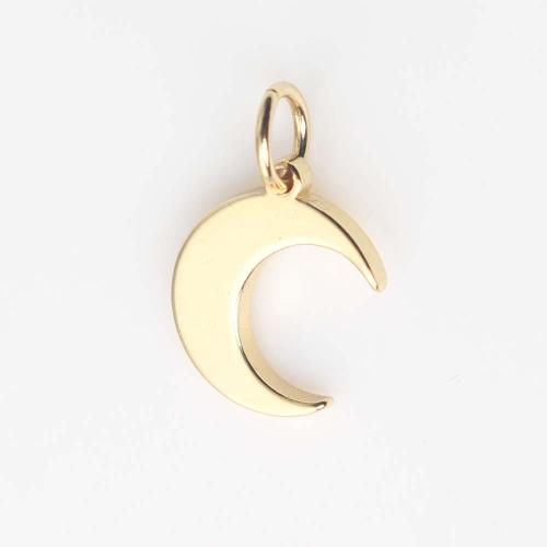 Brass Jewelry Pendants Moon gold color plated DIY nickel lead & cadmium free Sold By PC