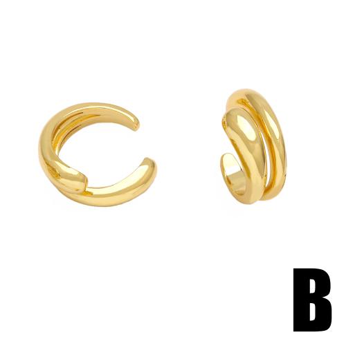 Fashion Earring Cuff and Wraps Brass plated fashion jewelry golden nickel lead & cadmium free Sold By Pair