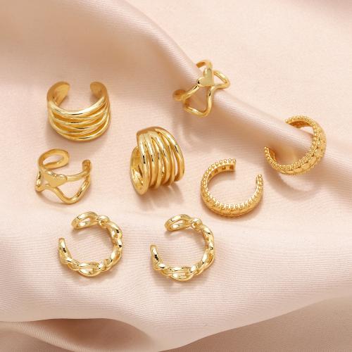 Fashion Earring Cuff and Wraps Brass plated fashion jewelry golden nickel lead & cadmium free Sold By Pair