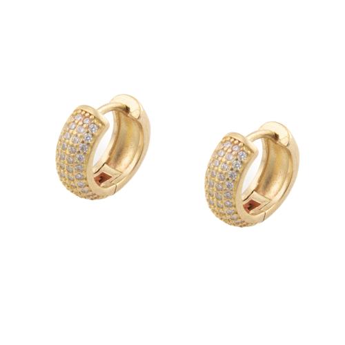 Cubic Zirconia Micro Pave Brass Earring plated micro pave cubic zirconia & for woman golden Sold By Lot