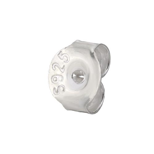 925 Ezüst Ear Nut Component, DIY & különböző méretű a választás, ezüst, Által értékesített pár