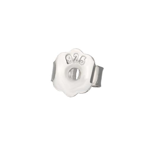 925 Ezüst Ear Nut Component, Virág, DIY & különböző méretű a választás, ezüst, Által értékesített pár