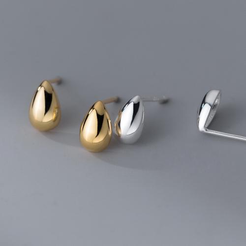 925 Sterling Silver Stud Earring Teardrop plated fashion jewelry & for woman Sold By Pair