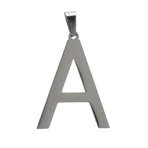 Stainless Steel Letter Pendants 304 Stainless Steel Letter A polished DIY original color Sold By PC