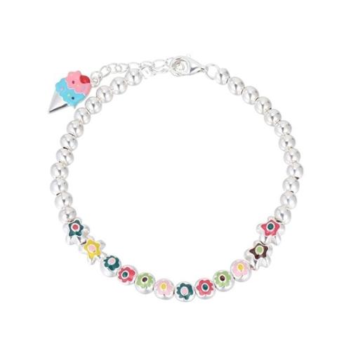 Bracelets en laiton, avec 3CM chaînes de rallonge, Placage, pour femme & émail, couleur platine, Longueur Environ 16 cm, Vendu par PC