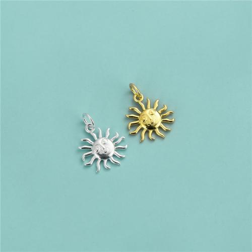 925 Sterling Silver Pendant Sun plated DIY Approx 3.2mm Sold By PC