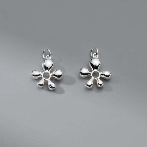 925 Sterling Silver Pendant Flower DIY Sold By PC