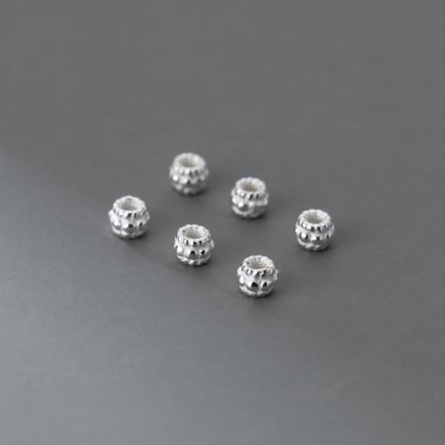 Távtartó gyöngyök ékszerek, 925 ezüst, DIY, 4x3mm, Lyuk:Kb 1.7mm, Által értékesített PC
