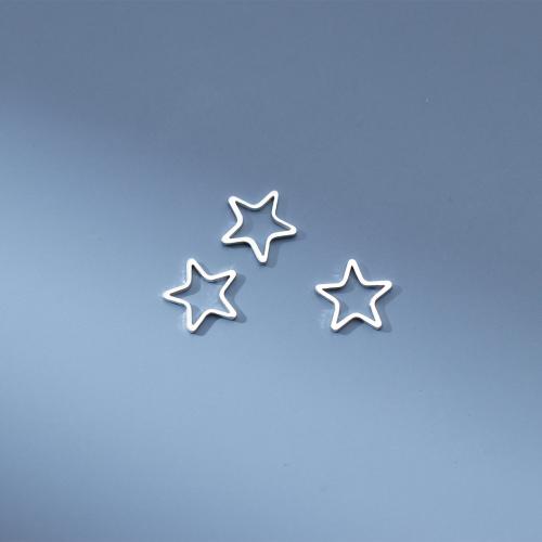 Colgantes de Plata de Ley 925, Estrella, Bricolaje & hueco, 10.90x0.90mm, Vendido por UD