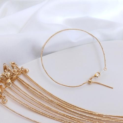 Brass Bangle Wire 14K gold-filled DIY golden nickel lead & cadmium free Box chain 1mm needle is 0.8 mm thick Sold By PC